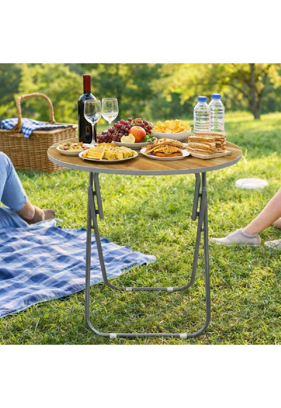 Mesa Plegable Redonda Ideal Hogar y Exterior-6