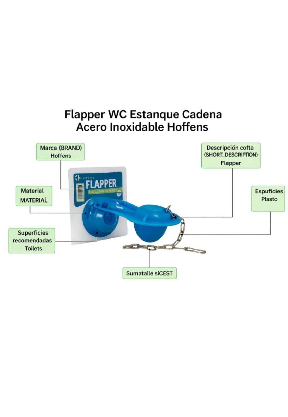 Flapper Wc Estanque Cadena Acero Inoxidable Hoffens-2