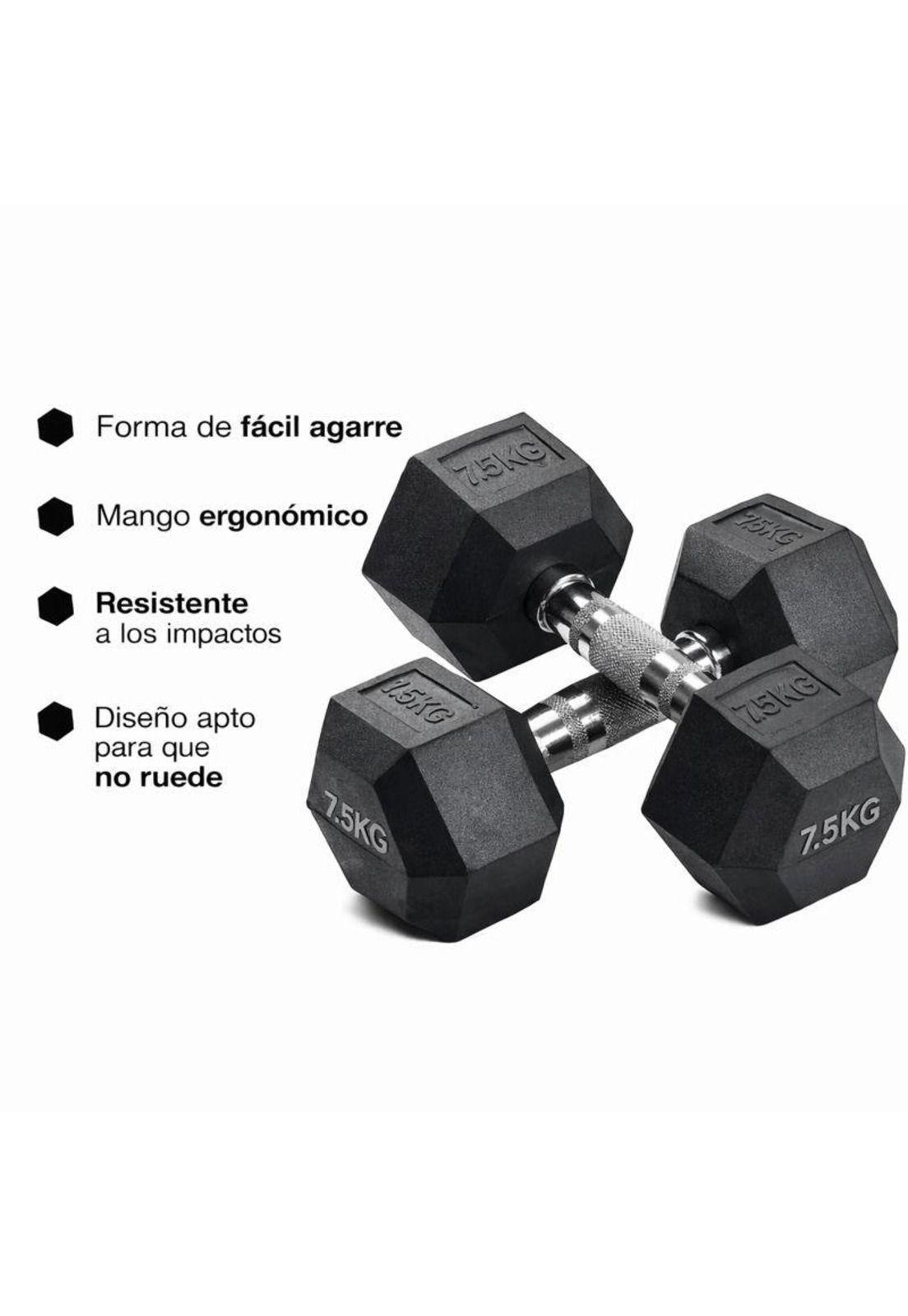Par de Mancuerna Profesional Hexagonal 7.5 Kg  Uso Fitness-1