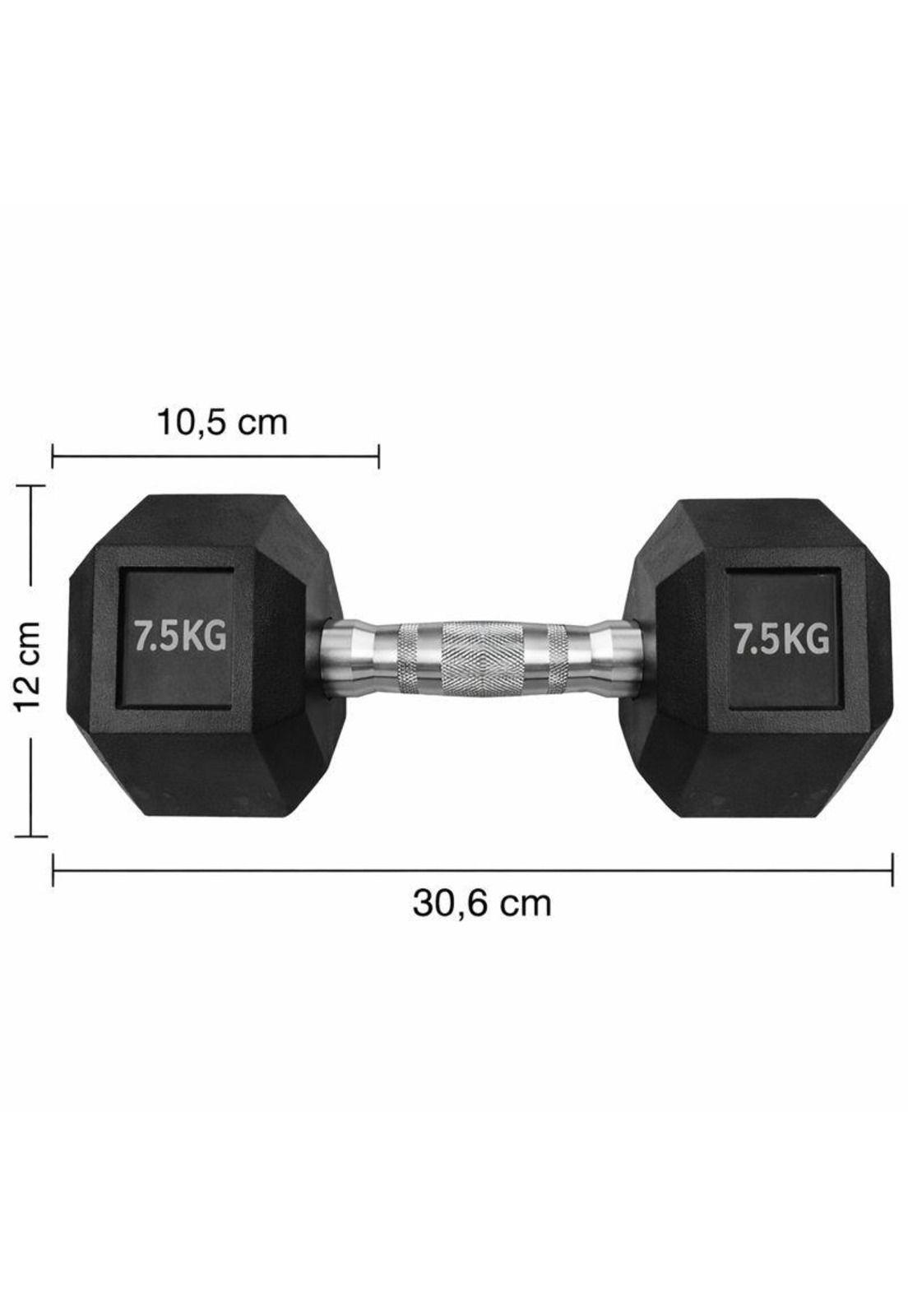 Par de Mancuerna Profesional Hexagonal 7.5 Kg  Uso Fitness-2