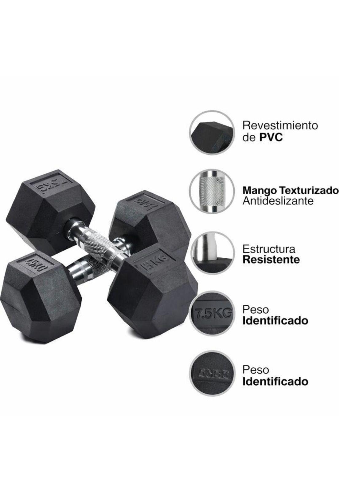 Par de Mancuerna Profesional Hexagonal 7.5 Kg  Uso Fitness-3