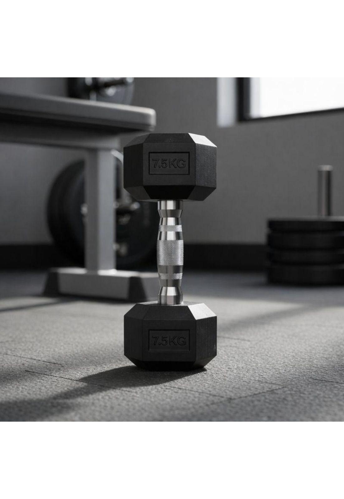 Par de Mancuerna Profesional Hexagonal 7.5 Kg  Uso Fitness-5