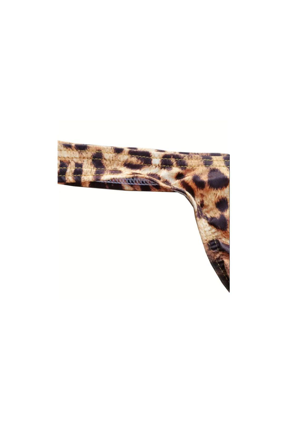 Ropa Interior Sexy Hombre, Cintura Baja Estampado Leopardo-3
