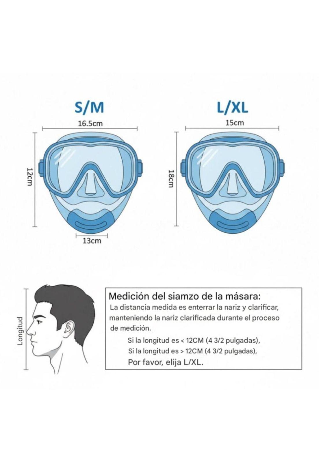 Mascara Snorkel Mascara Buceo Snorkel Fullface Go Pro-3