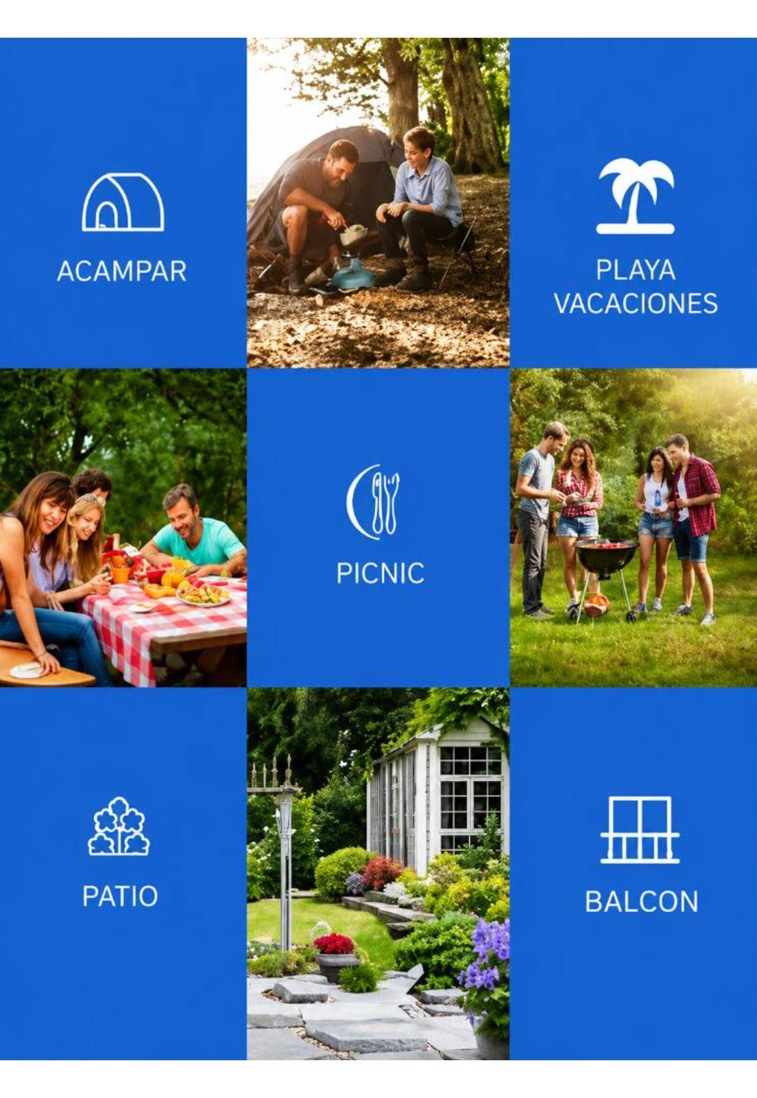 Silla Plegable Camping Picnic Piscina Verano Playa Portátil-8