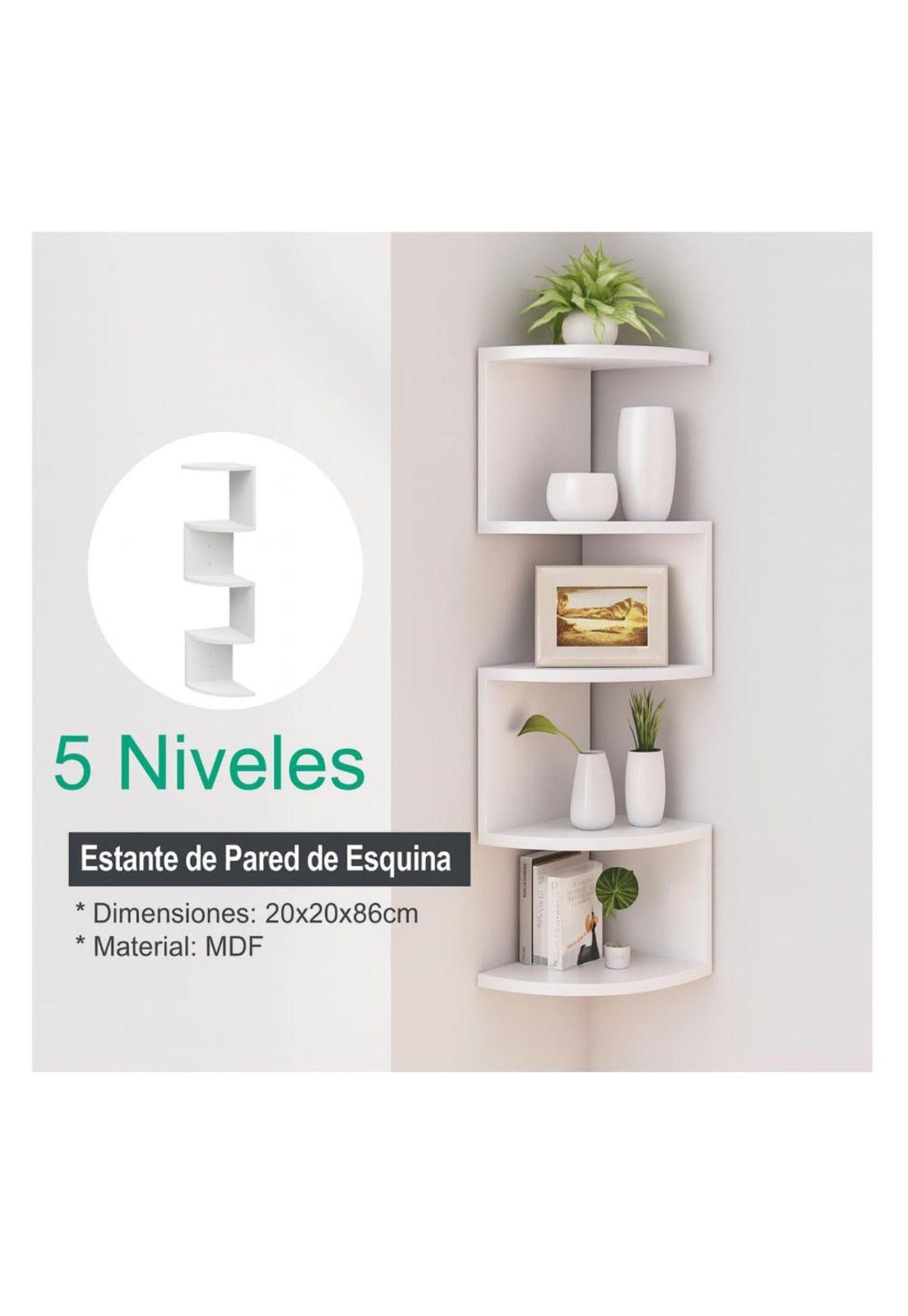 Repisa Esquinero Decorativa Minimalista 5niveles Pared Baño-6