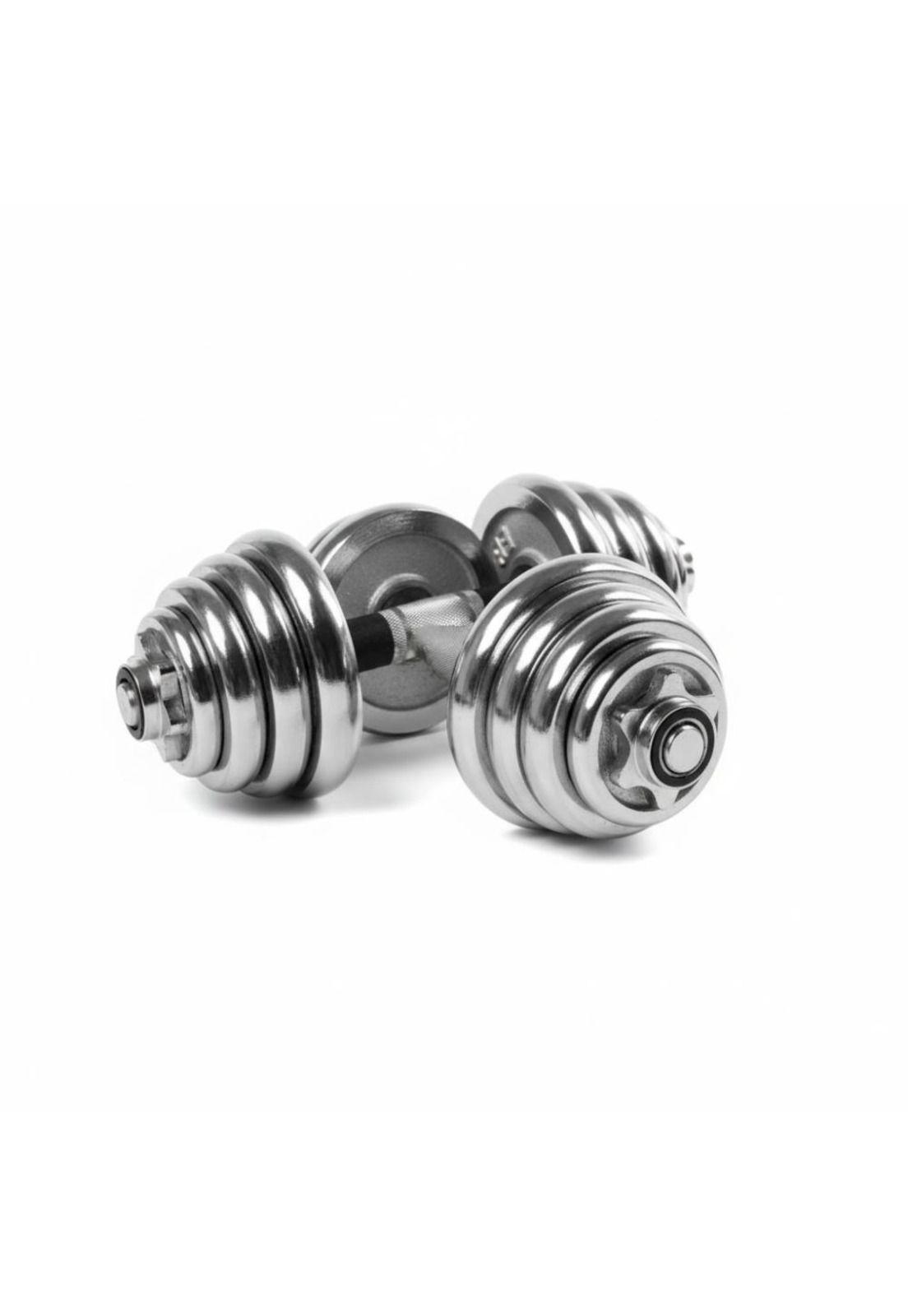 Set de Mancuernas Cromadas Ajustables de 30kg + Maletín-4