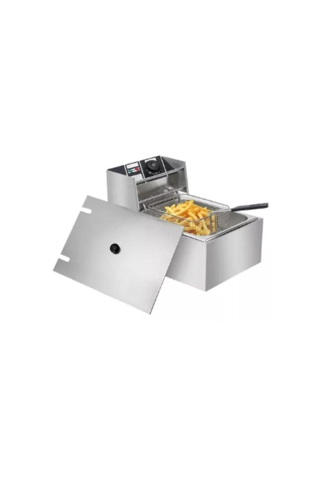 Freidora Eléctrica De Acero con Tapa - 1 Canasto 6 Litros-2