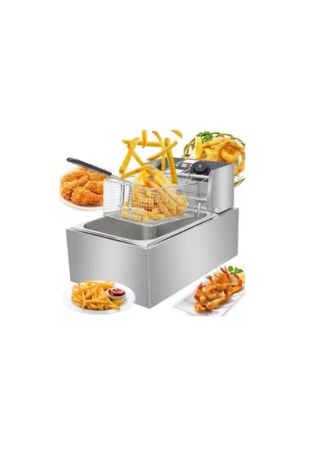 Freidora Eléctrica De Acero con Tapa - 1 Canasto 6 Litros-3