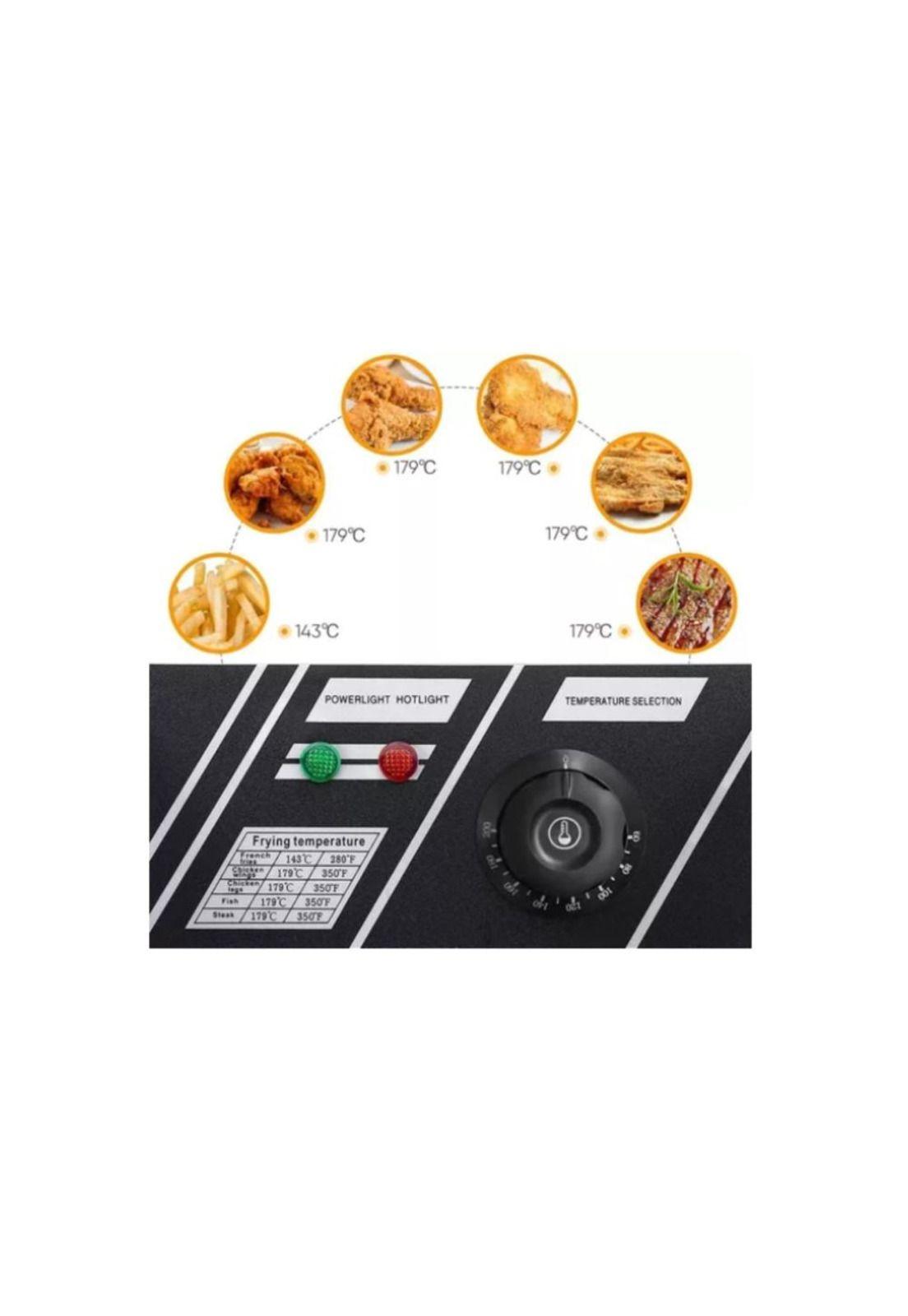 Freidora Eléctrica De Acero con Tapa - 1 Canasto 6 Litros-5