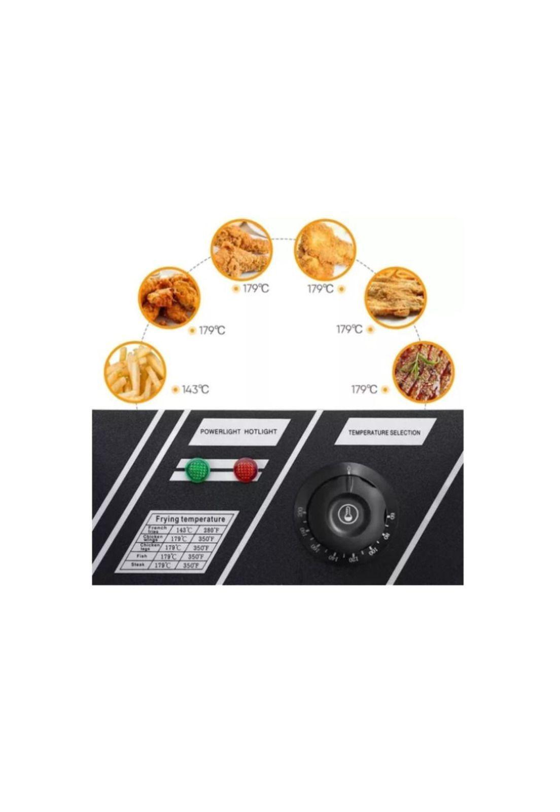 Freidora Eléctrica De Acero con Tapa - 1 Canasto 6 Litros-5