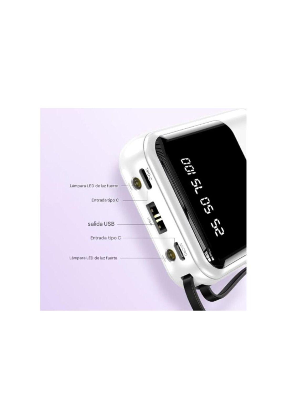 BATERIA PORTATIL MINI POWER BANK 10,000MAH  + CABLES + LINTERNA-6