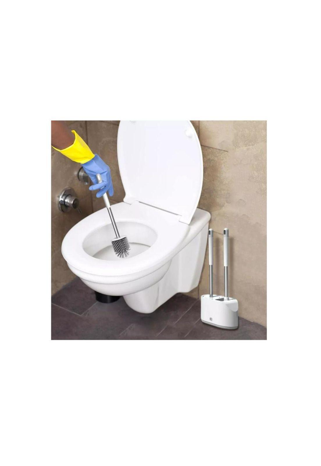 Juego De Doble Cepillo De Inodoro Flexible de Baño Limpieza-2