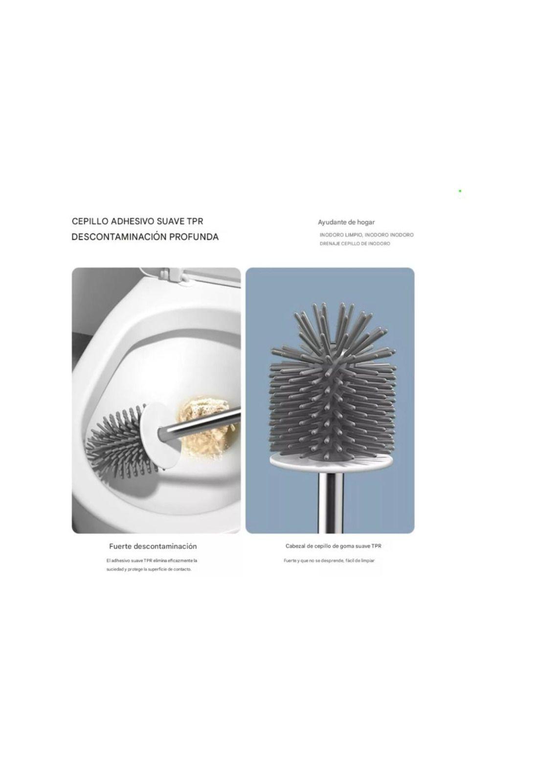 Juego De Doble Cepillo De Inodoro Flexible de Baño Limpieza-3