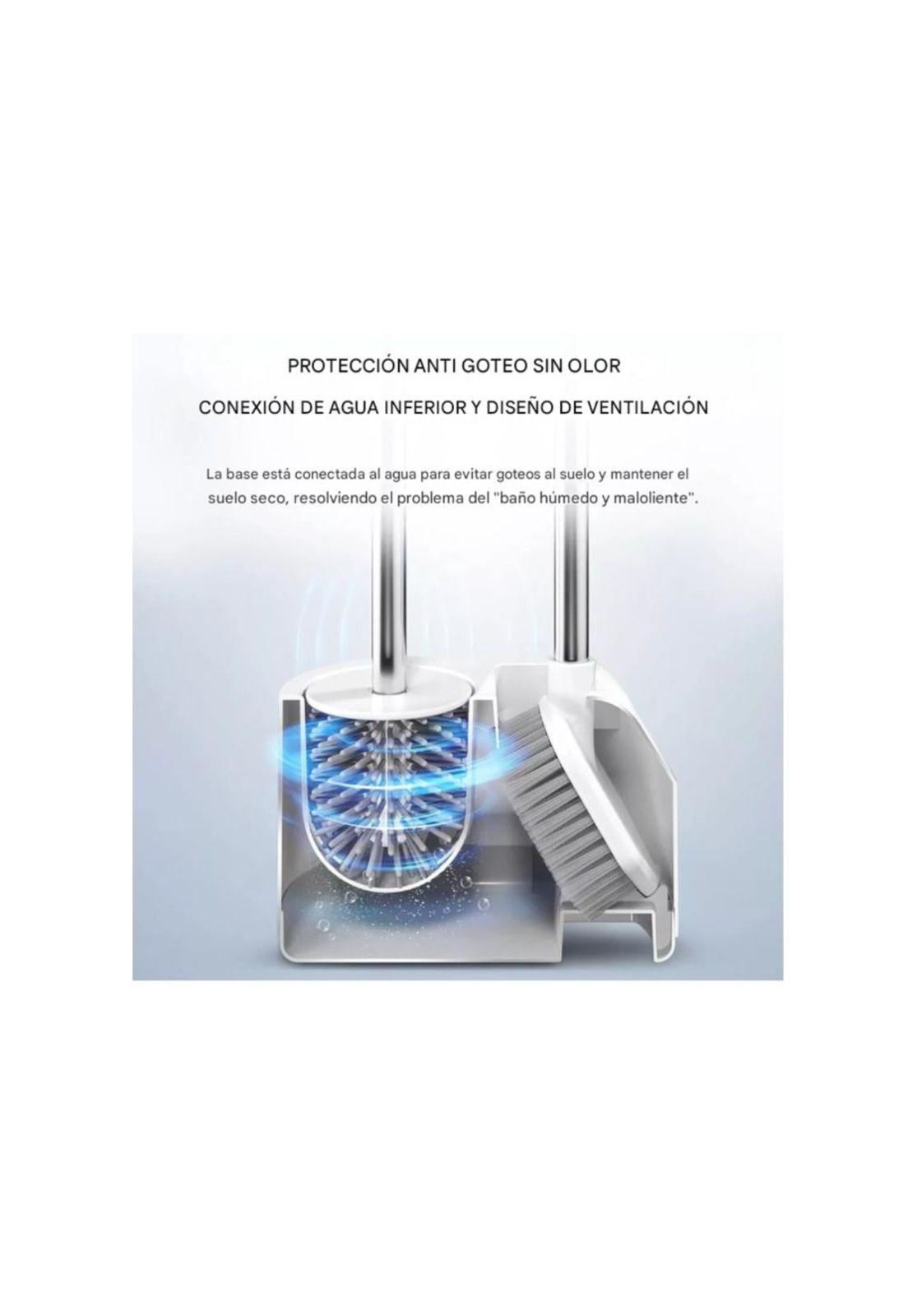 Juego De Doble Cepillo De Inodoro Flexible de Baño Limpieza-5