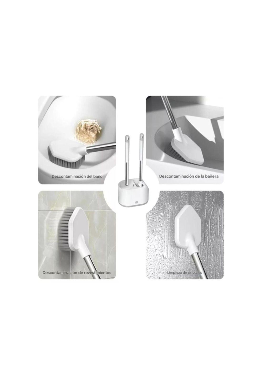 Juego De Doble Cepillo De Inodoro Flexible de Baño Limpieza-8