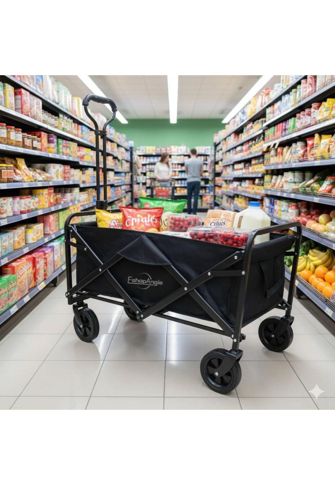 Carrito Plegable de Compras y Camping Multiuso Resistente-3