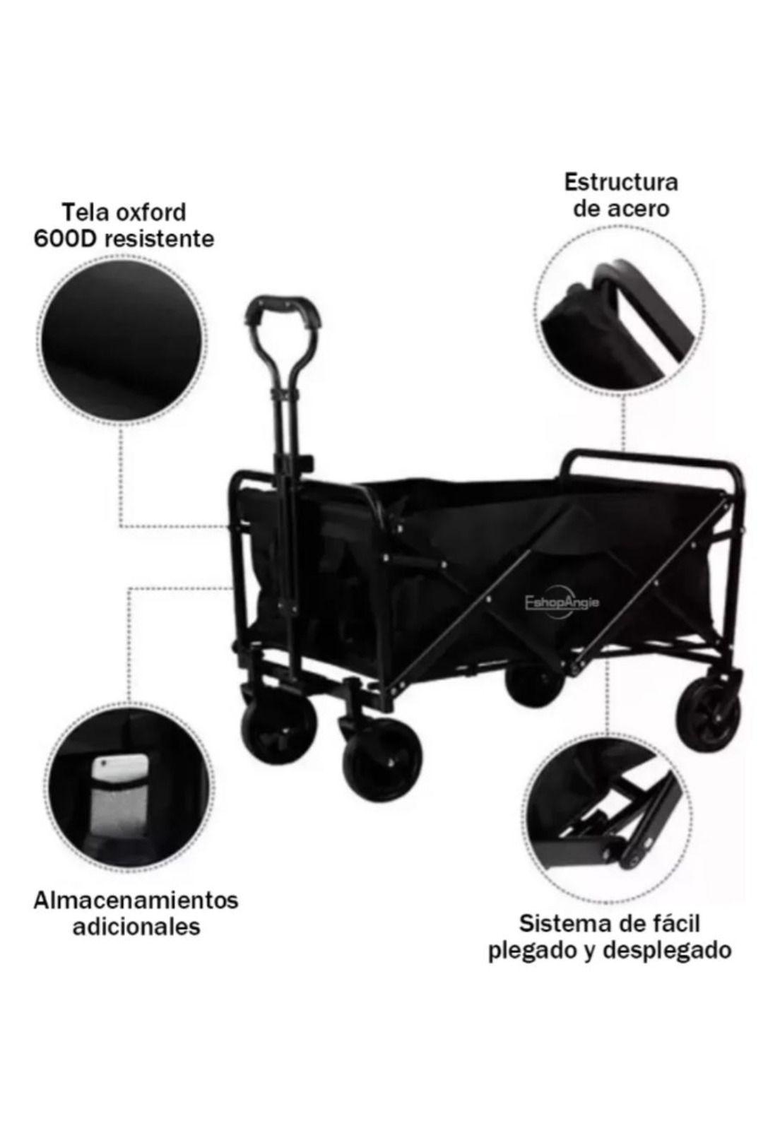 Carrito Plegable de Compras y Camping Multiuso Resistente-5