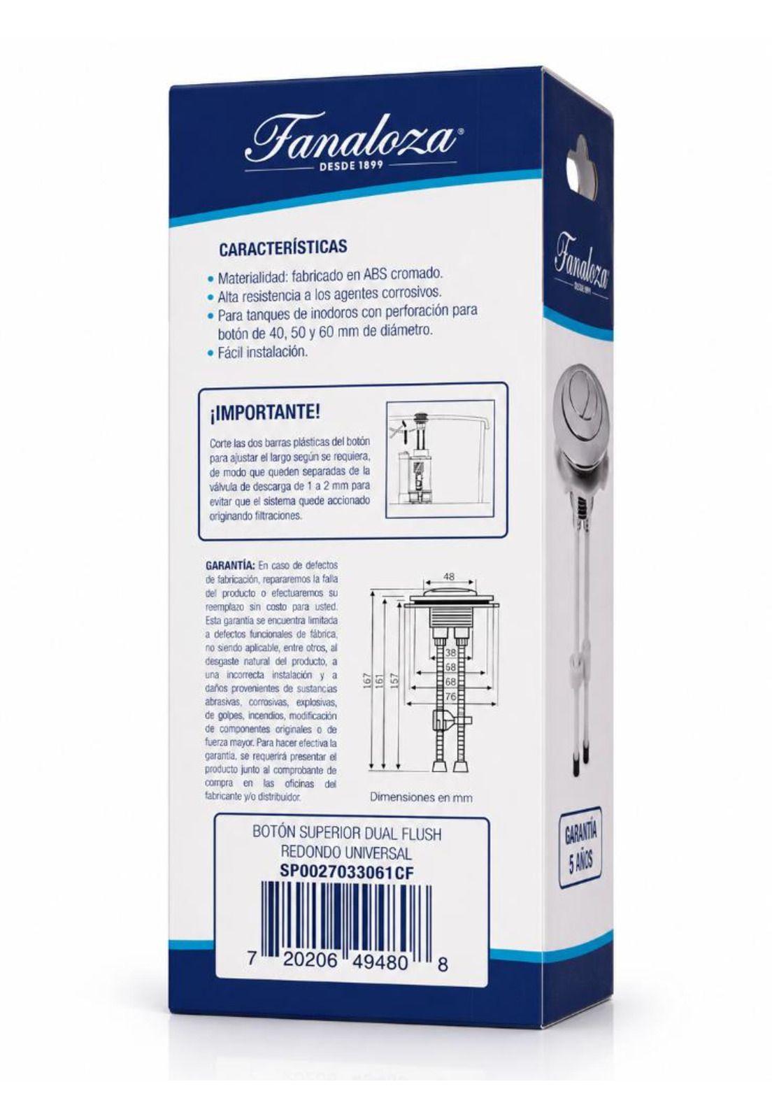 Boton Superior De Estanque Wc Redondo Universal Fanaloza-5