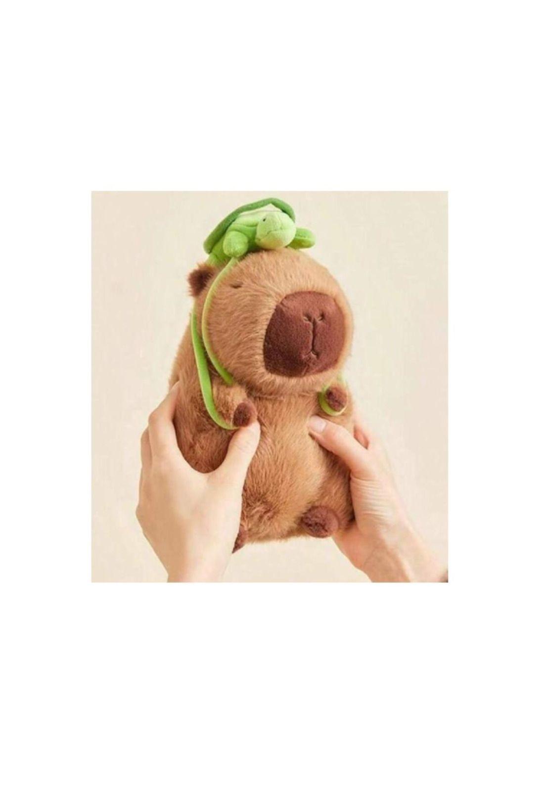 muñeco de peluche Capibara de Felpa con mochila tortuga 23cm-6