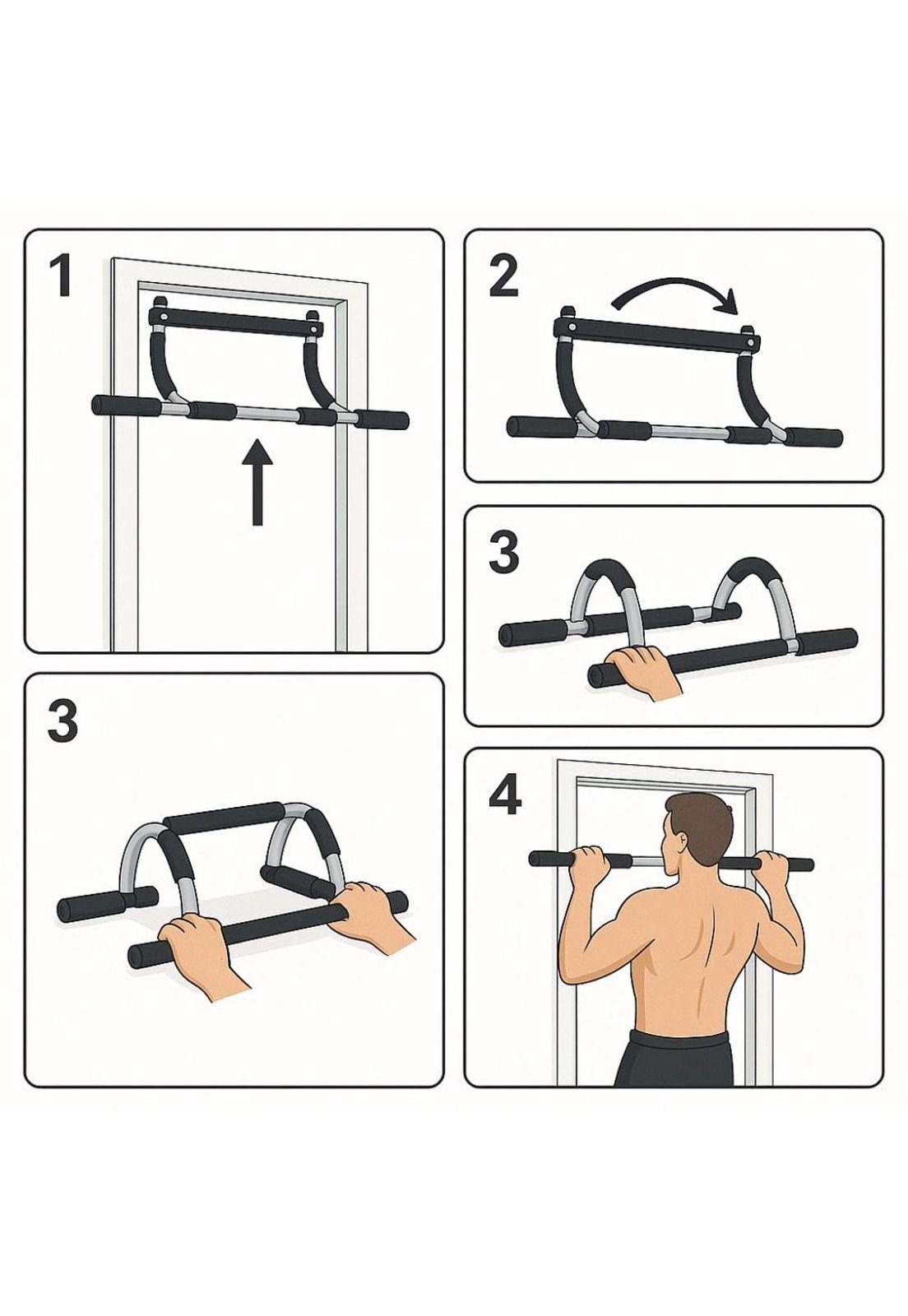 Barra Ejercicio Multifuncional Puerta Abdominales Flexiones Dominadas!-4