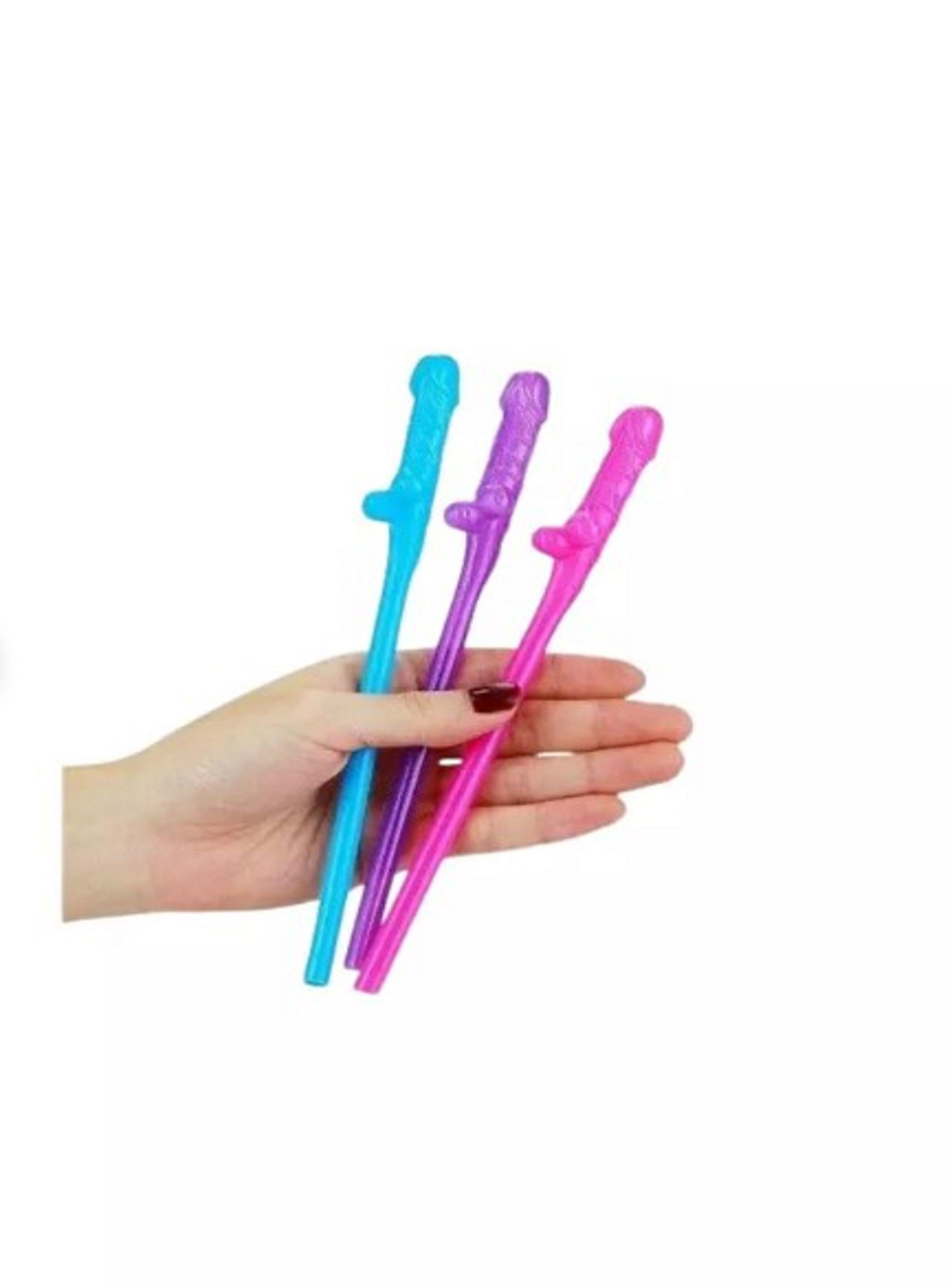 Bombillas , Pitillos , Sorbetes Forma De Pene Set 10 Pzas-0