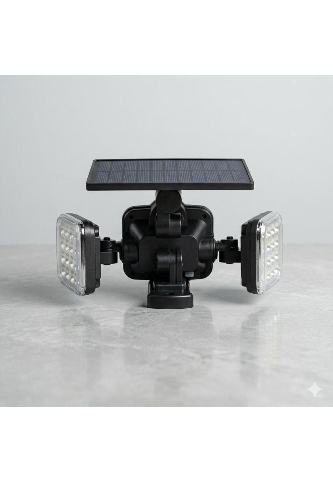 Luz Solar Foco Triple Cabezal Con Sensor De Movimientos-4