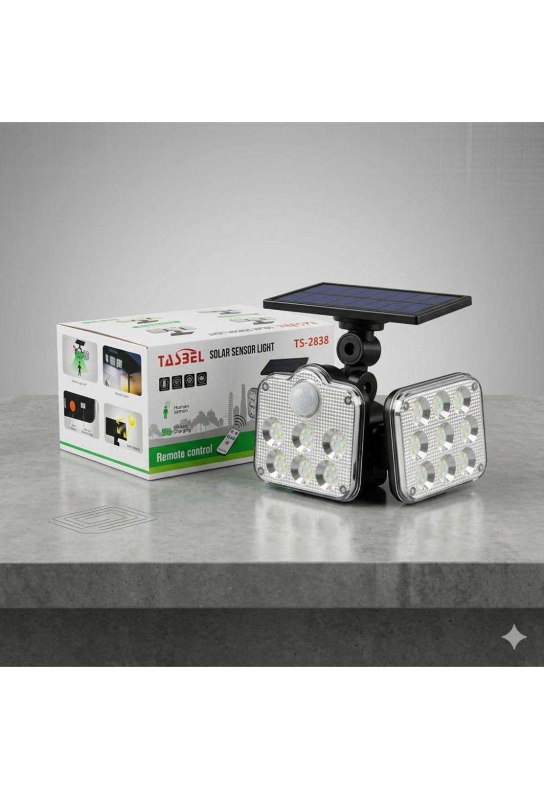 Luz Solar Foco Triple Cabezal Con Sensor De Movimientos-5