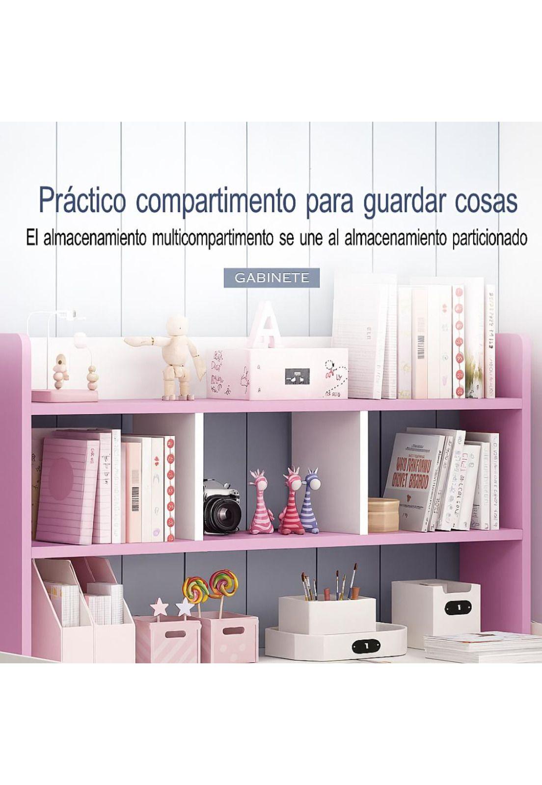 Escritorio Infantil con Repisas y Estantes Altos-4