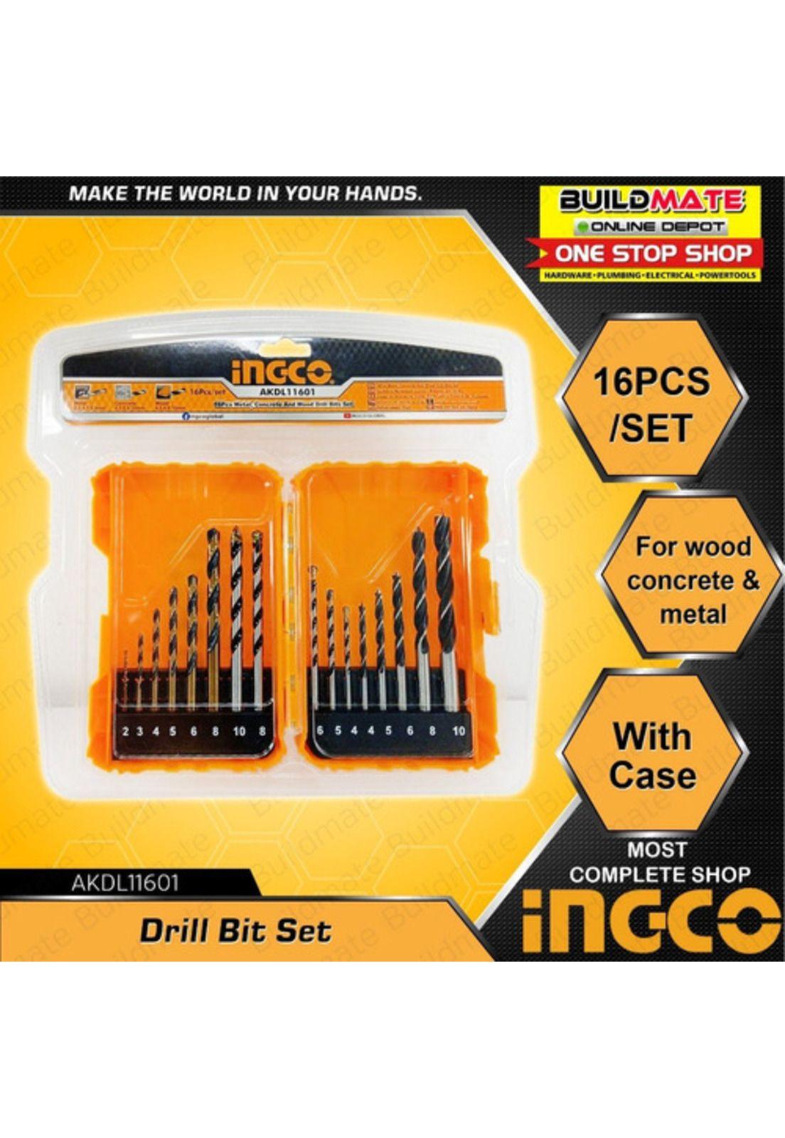 Set De Brocas 16pcs Metal/concreto/madera Ingco Profesional-2