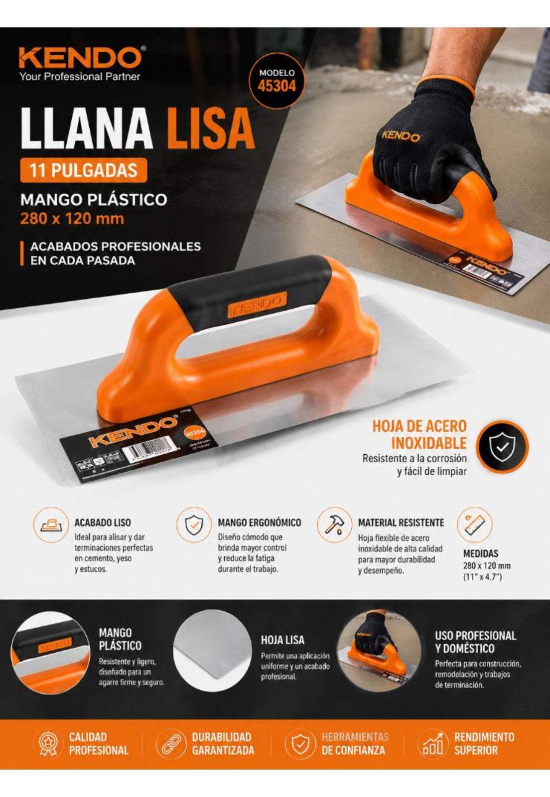 Llana Lisa Kendo 11 PuLG. Mango Plastico 280x120mm 45304-3