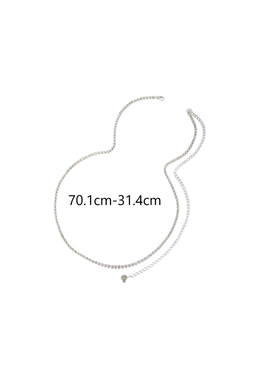 Cadena para la cintura con diseño de diamante de imitación -2