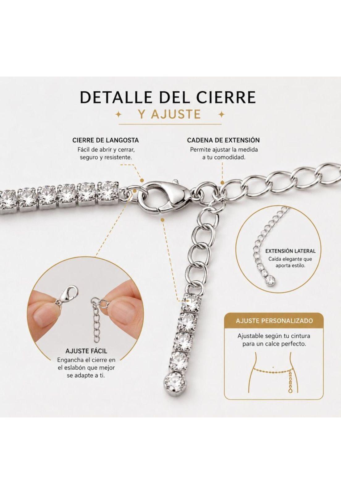 Cadena para la cintura con diseño de diamante de imitación-6