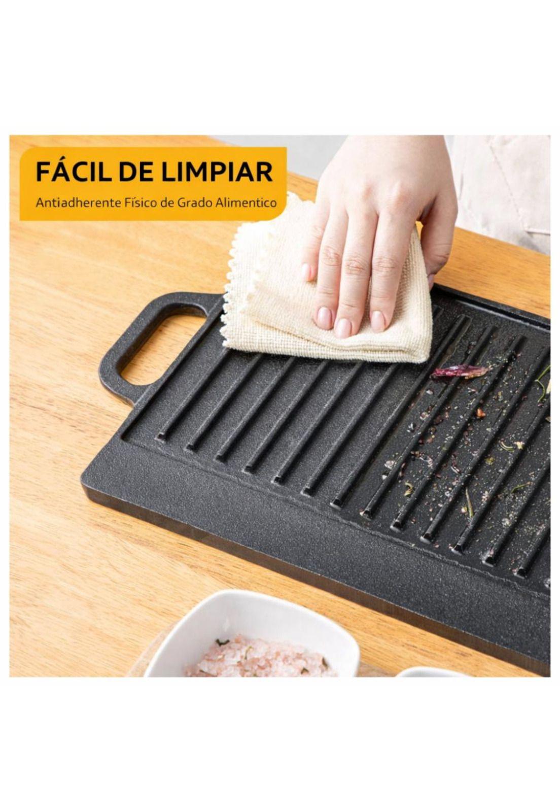 Plancha Parrilla Grill Reversible Hierro Fundido Cocina 50cm-2