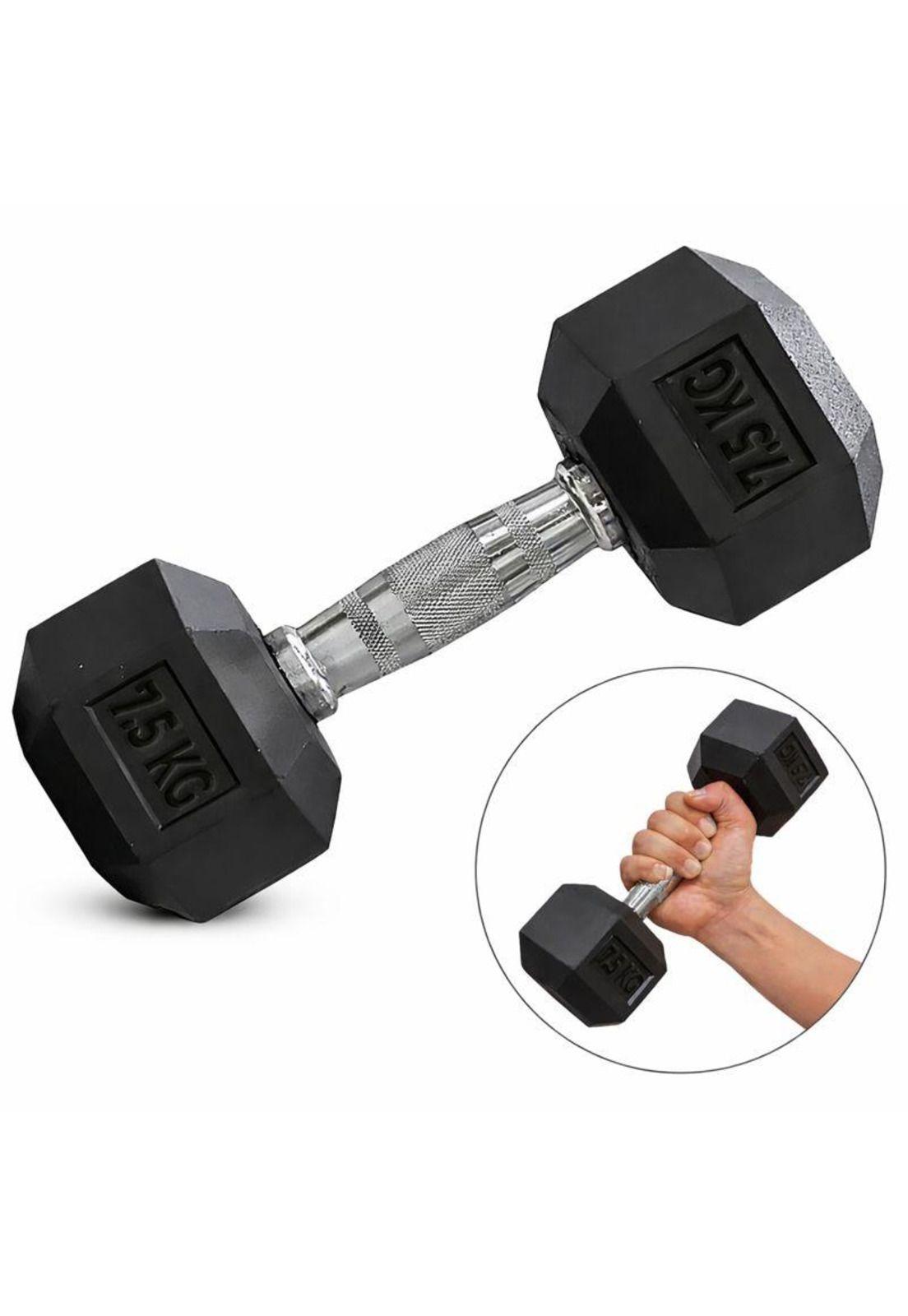 Mancuerna Profesional Hexagonal 7,5kg Fitness  Alta Densidad-1