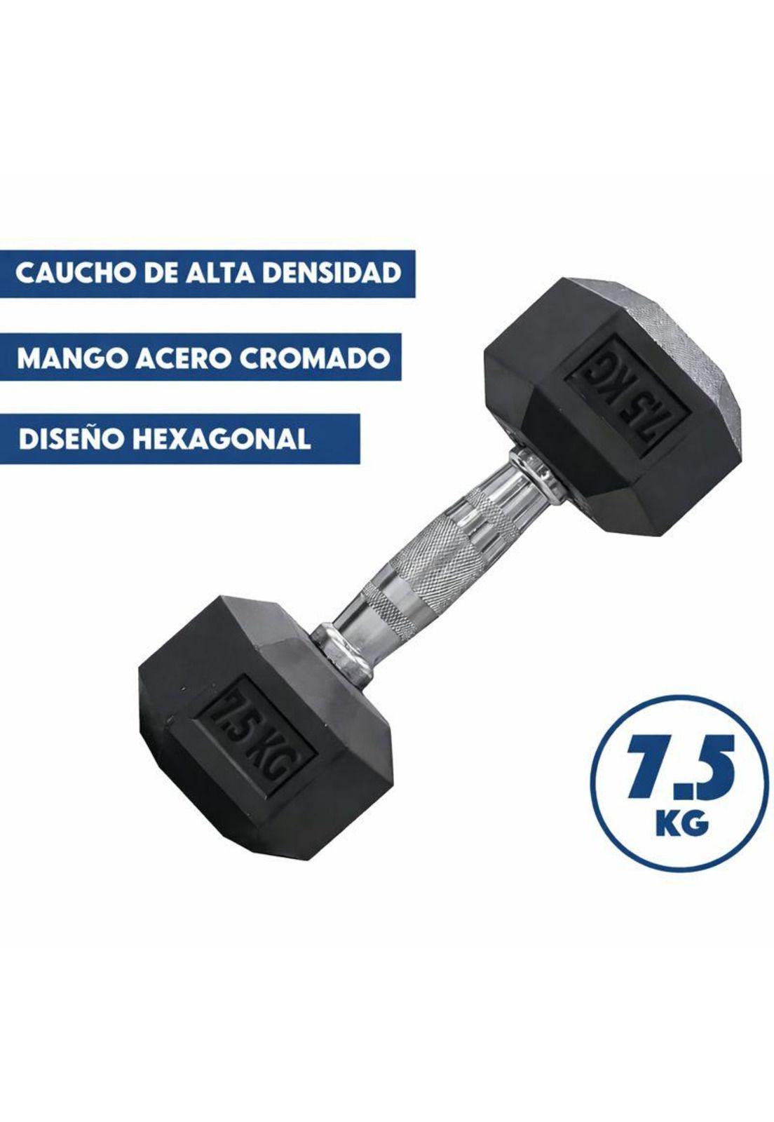 Mancuerna Profesional Hexagonal 7,5kg Fitness  Alta Densidad-2