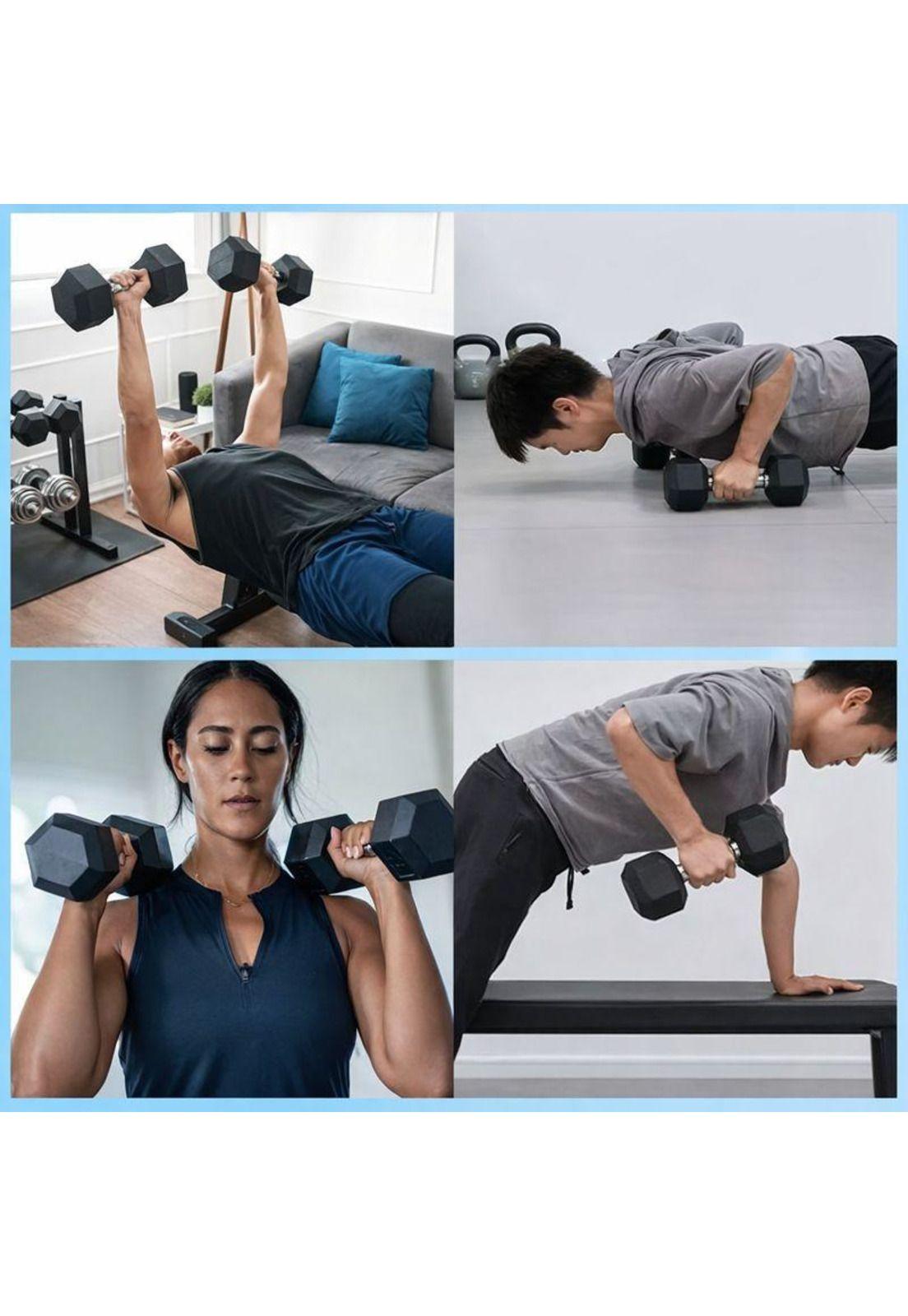 Mancuerna Profesional Hexagonal 7,5kg Fitness  Alta Densidad-6