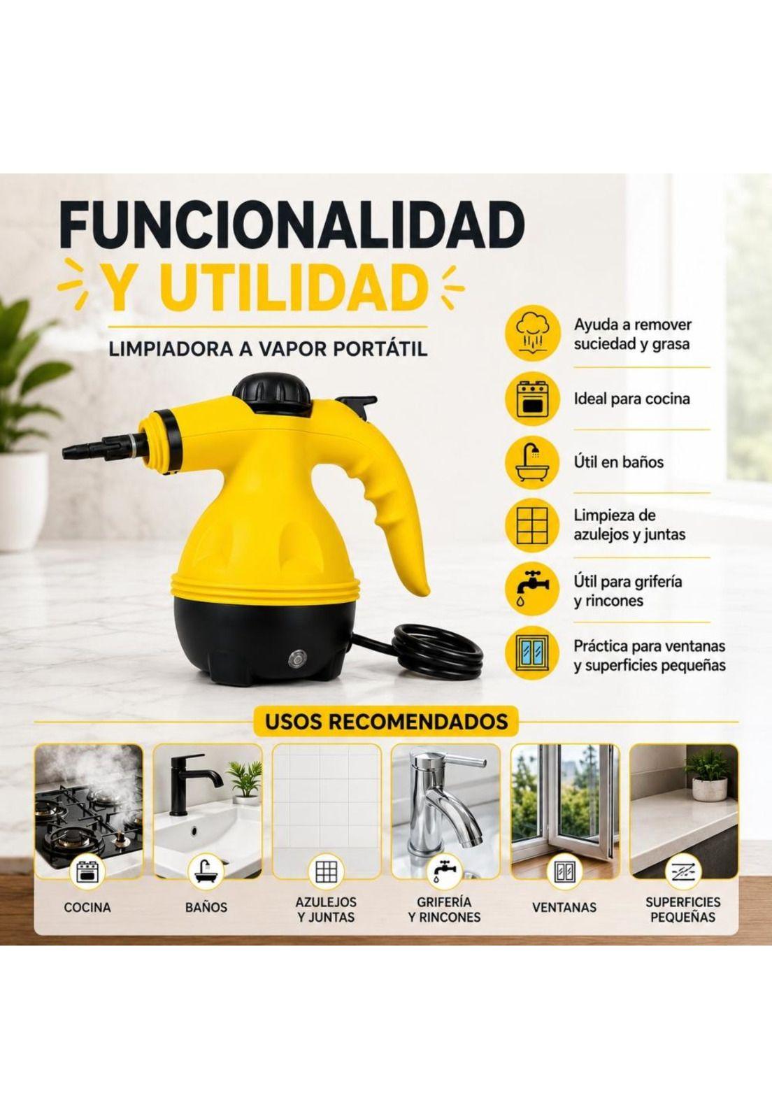 Mopa Vapor Maquina Lava Alfombras Limpiadora Vapor Auto Casa-4