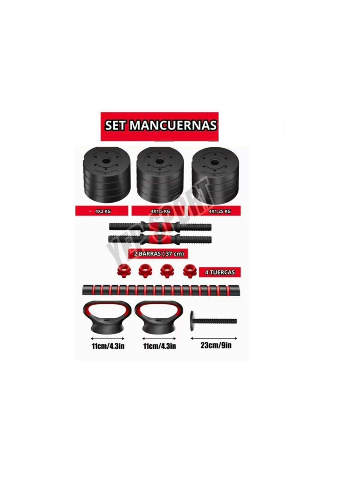 Set Mancuernas y Barra Ajustable 30 kg Entrenamiento Fitness-3