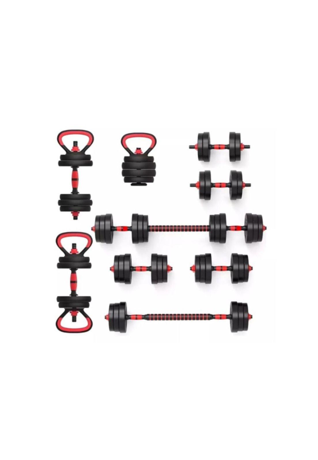 Set Mancuernas y Barra Ajustable 30 kg Entrenamiento Fitness-6