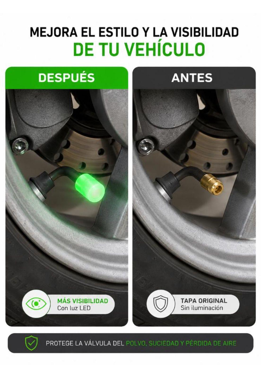 Tapas De Válvulas Automovil Bici Scooter Moto Luminosas 4u-3