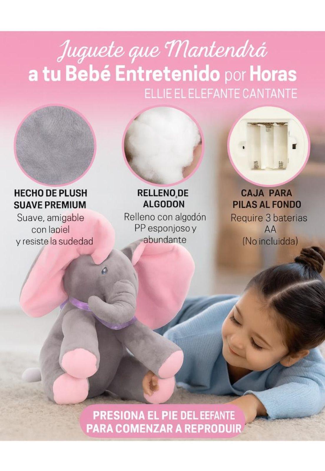 Peluche interactivo Animado musica + juego Elefante bebe-1