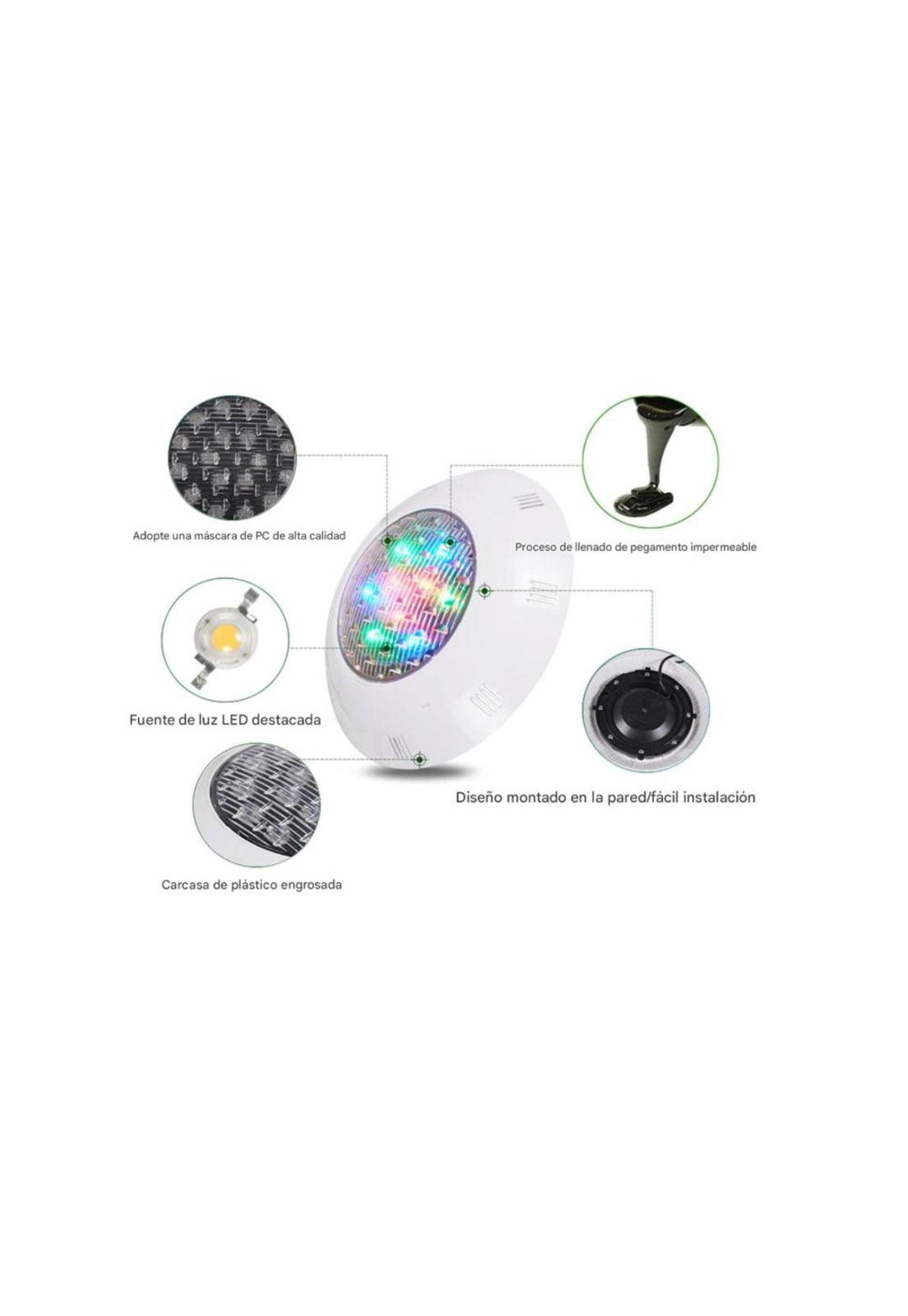 Foco Luz Led de Piscina con Control Remoto 24w Multicolor-2