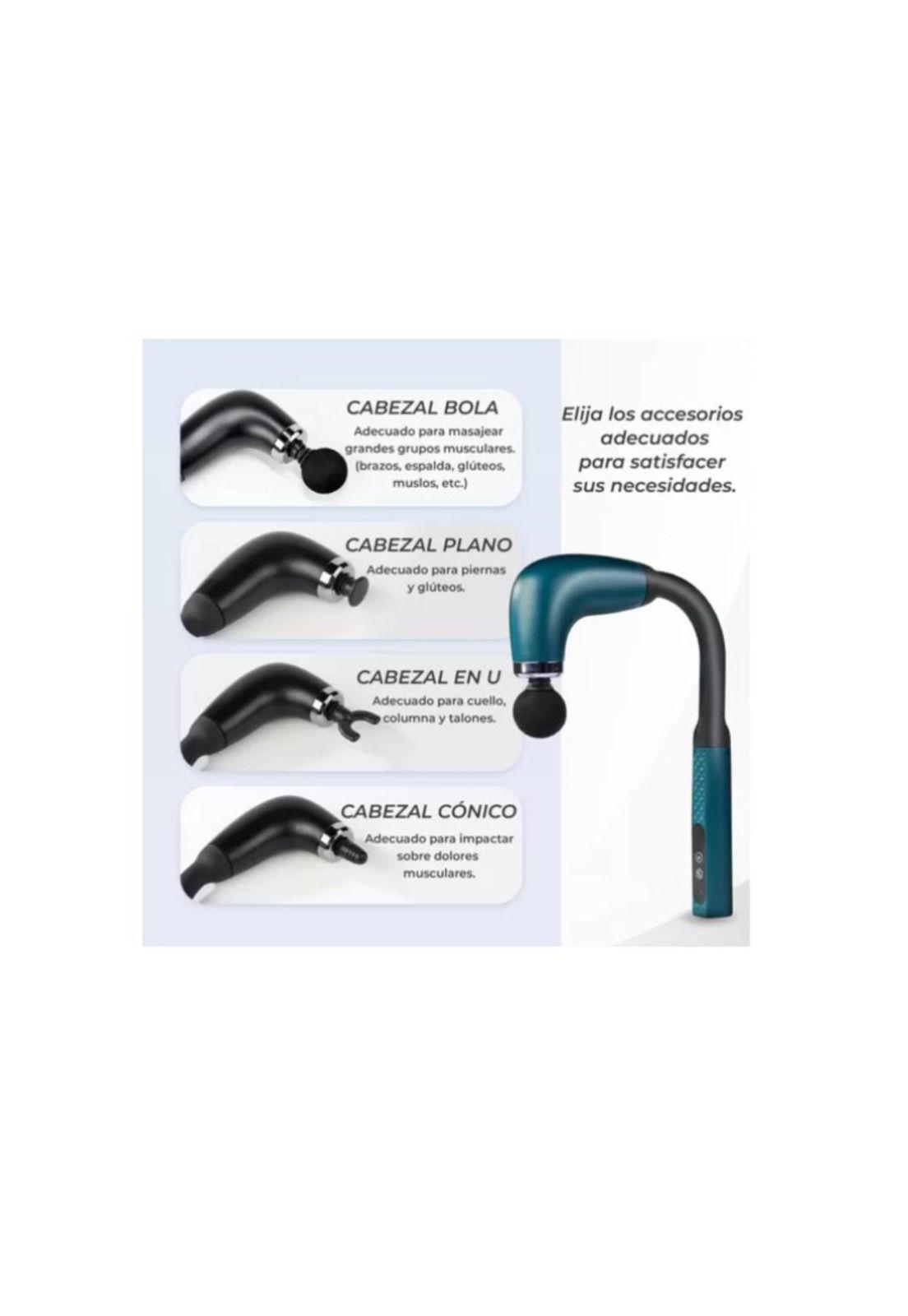 Masajeador Pistola Muscular con Mango Extendido Recargable-5