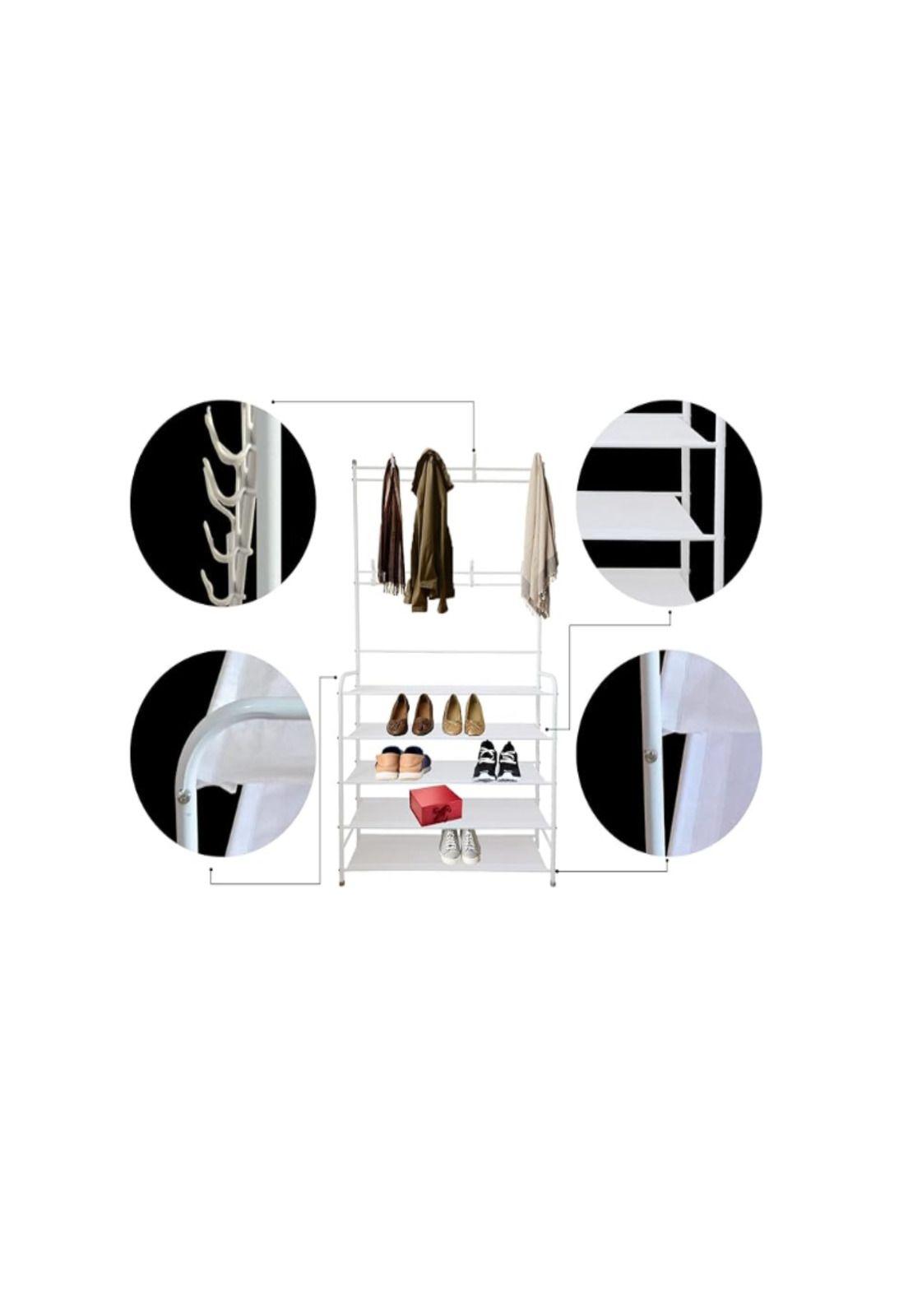 Organizador De Calzado Zapatos 5 Niveles Zapatero Perchero Color Blanco-4