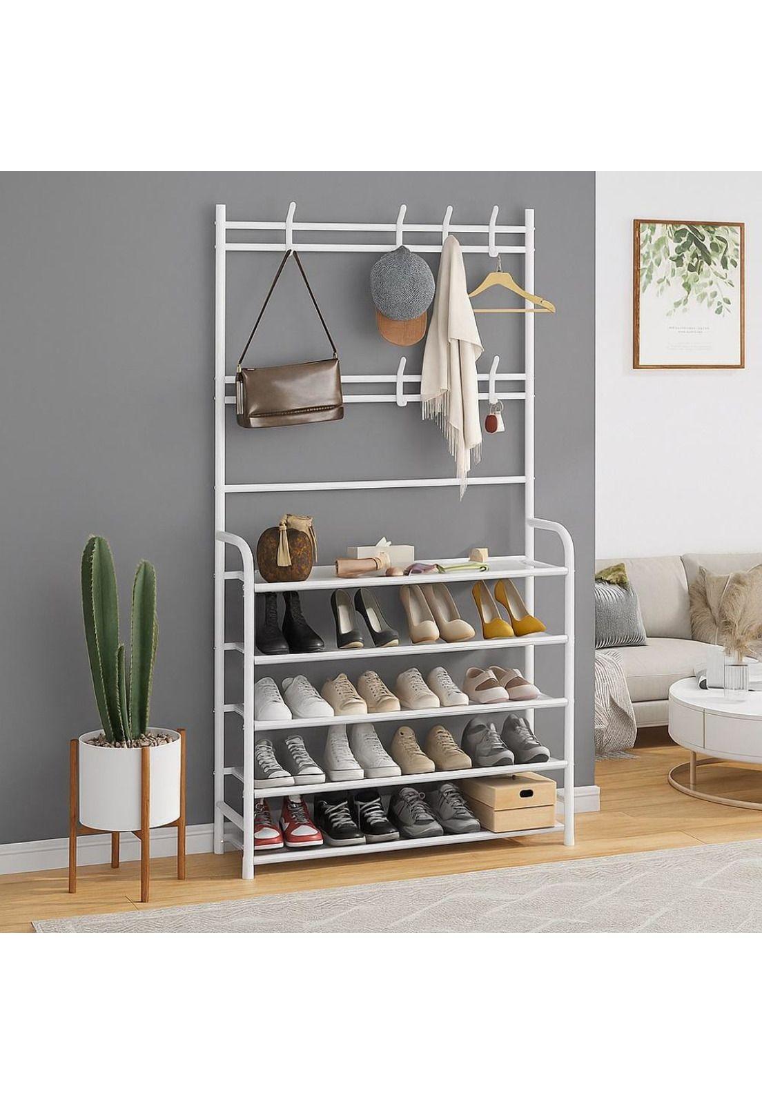 Organizador De Calzado Zapatos 5 Niveles Zapatero Perchero Color Blanco-3