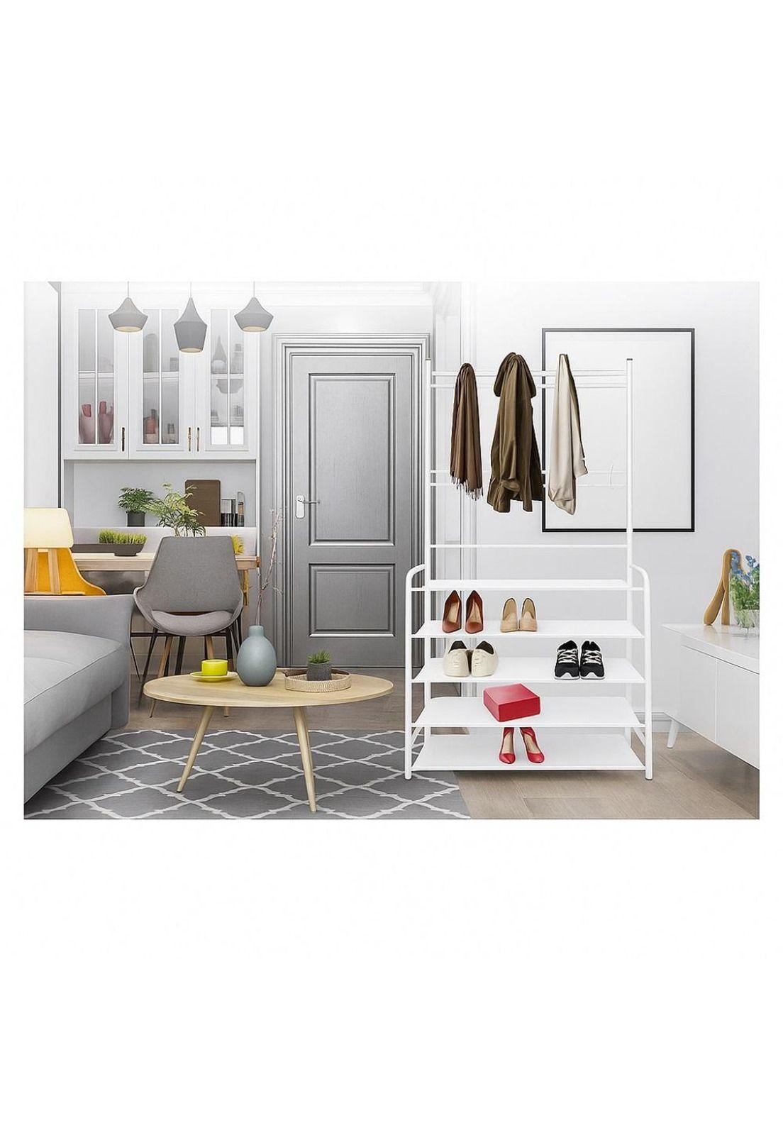 Organizador De Calzado Zapatos 5 Niveles Zapatero Perchero Color Blanco-4