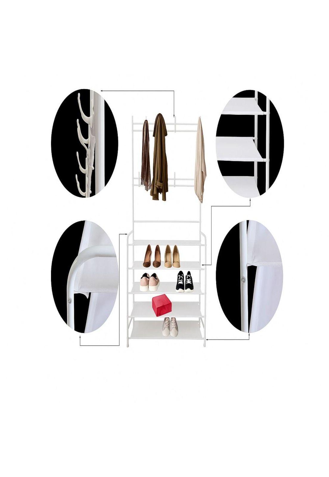 Organizador De Calzado Zapatos 5 Niveles Zapatero Perchero Color Blanco-6