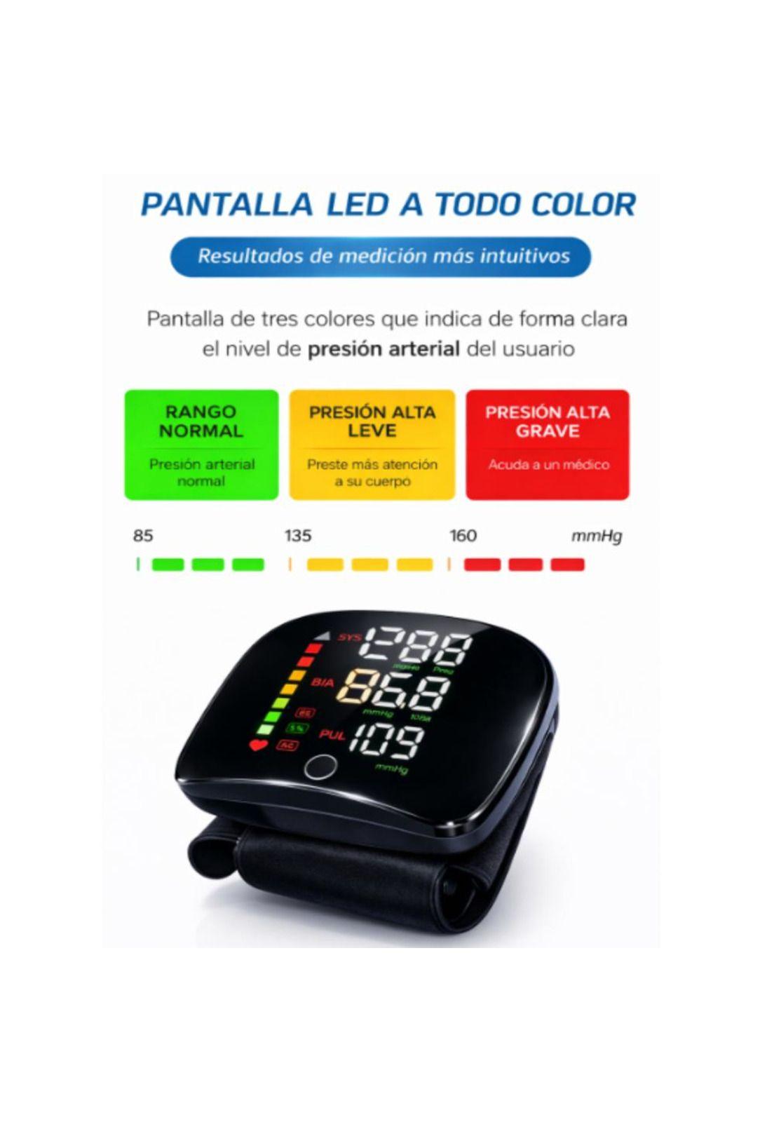 Tensiómetro Digital Muñeca USB Recargable con Voz-2