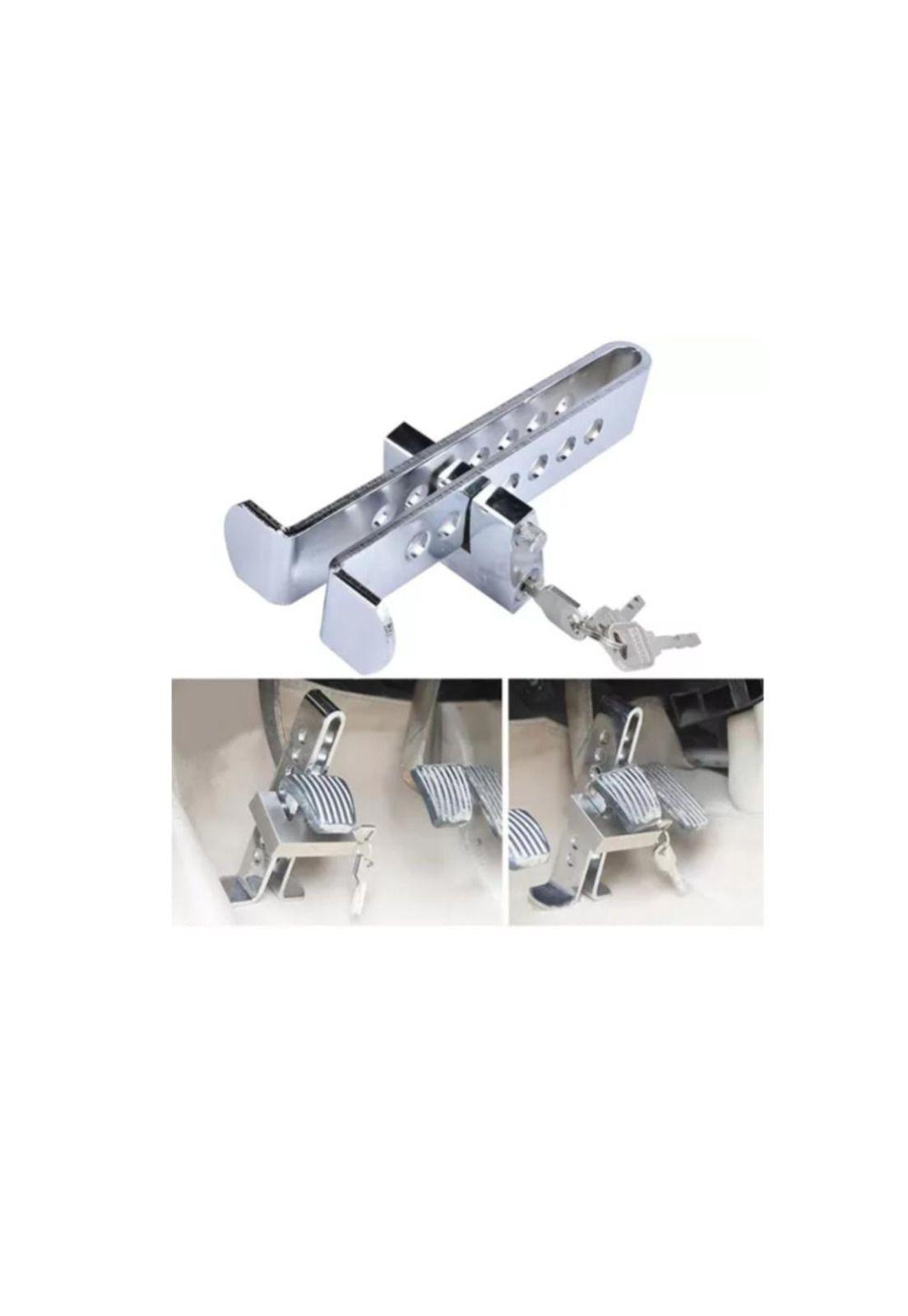 Traba Pedal + Candado + Llaves Seguridad Auto Anti Robo-2
